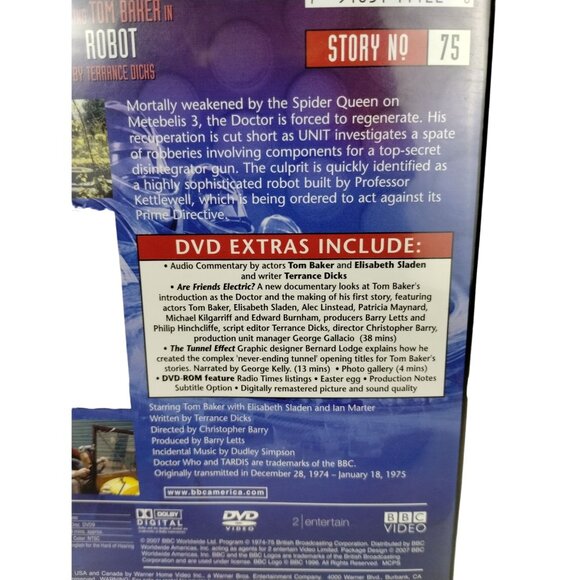 Doctor Who Robot DVD Starring Tom Baker Story No. 75 BBC Video With Extras - Picture 6 of 6